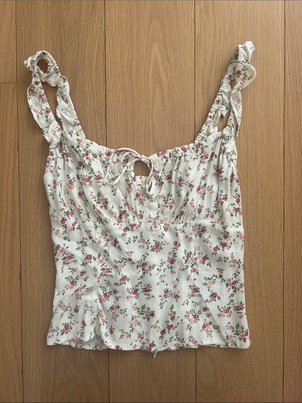 Reformation floral pink and white top in size 0